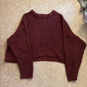 American Eagle Outfitters Maroon Knit Pullover
